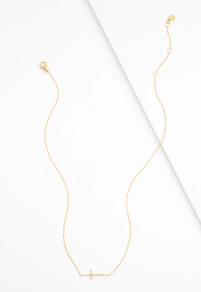 Radiant Cross Necklace in Gold sold by Starfish Project product image thumbnail 4