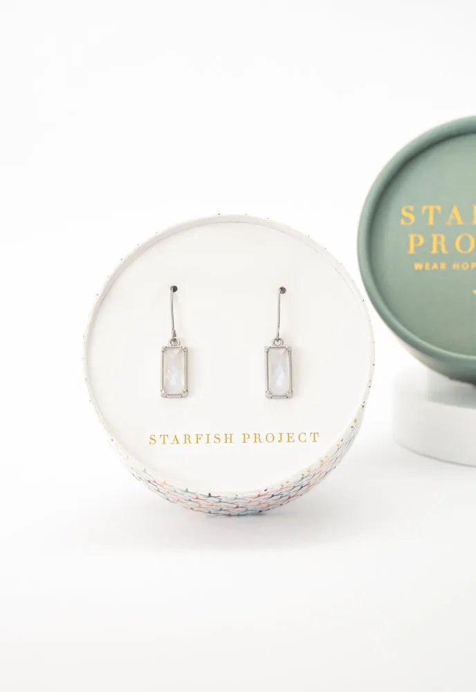 Moonlit Grace Earrings in Silver & Moonstone sold by Starfish Project product image thumbnail 3