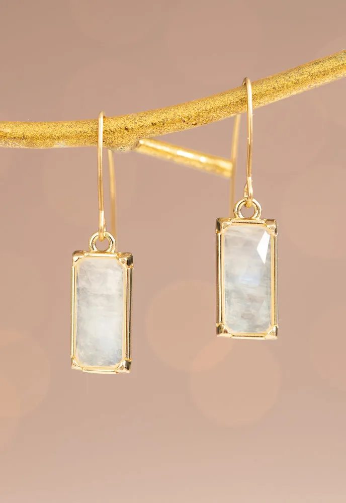 Moonlit Grace Earrings in Gold & Moonstone sold by Starfish Project product image thumbnail 4