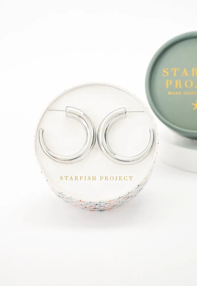 Silver Grace Hoops sold by Starfish Project product image thumbnail 3