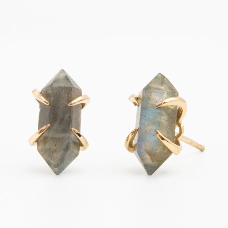 Labradorite Encased Studs sold by Starfish Project