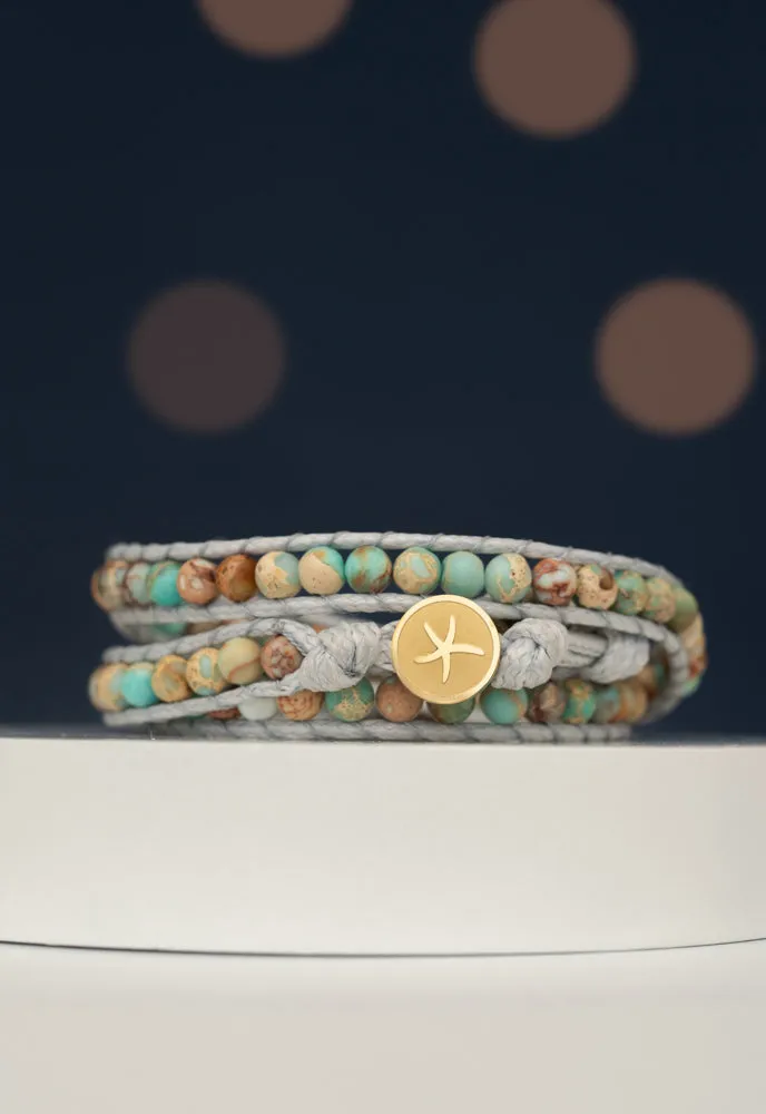 Joy Turquoise Starfish Pendant Wrap Bracelet sold by Starfish Project product image thumbnail 5