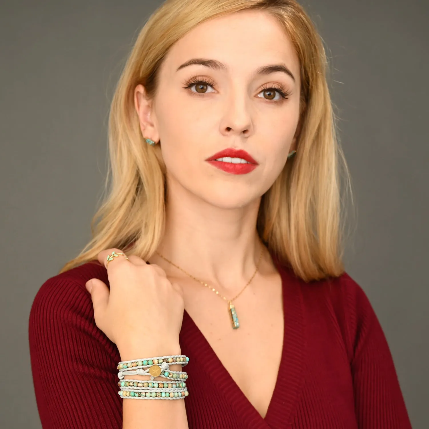 Joy Turquoise Starfish Pendant Wrap Bracelet sold by Starfish Project product image thumbnail 2