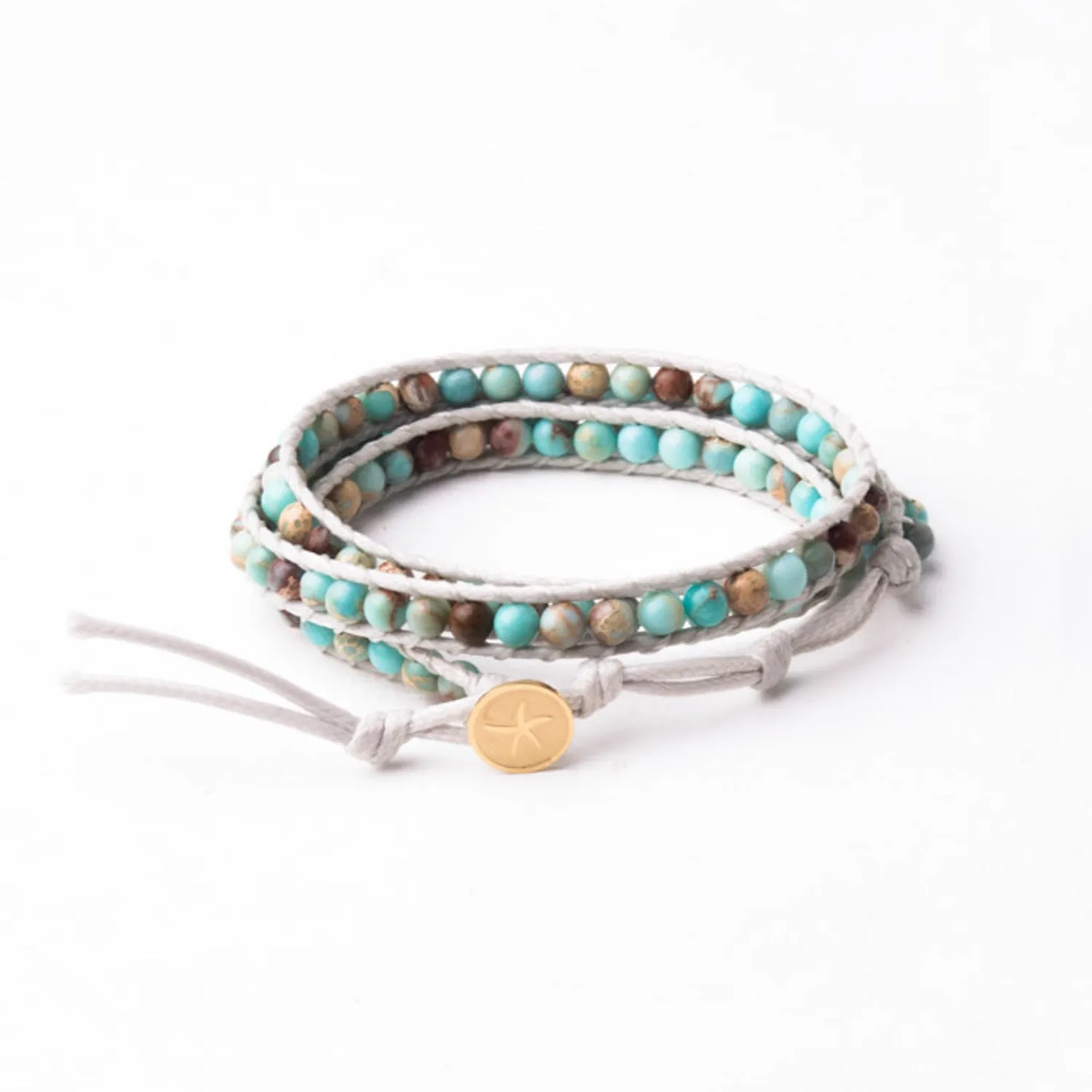 Joy Turquoise Starfish Pendant Wrap Bracelet sold by Starfish Project
