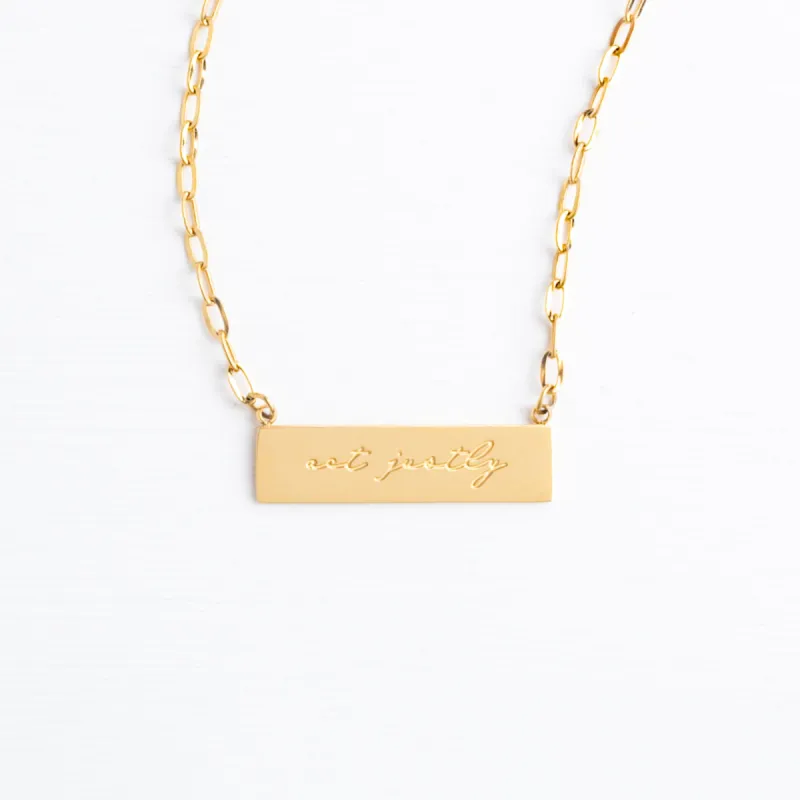 Give Mercy Gold Bar Necklace made by Starfish Project