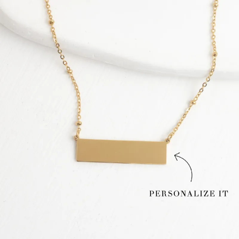 Engravable Gold Bar Necklace sold by Starfish Project