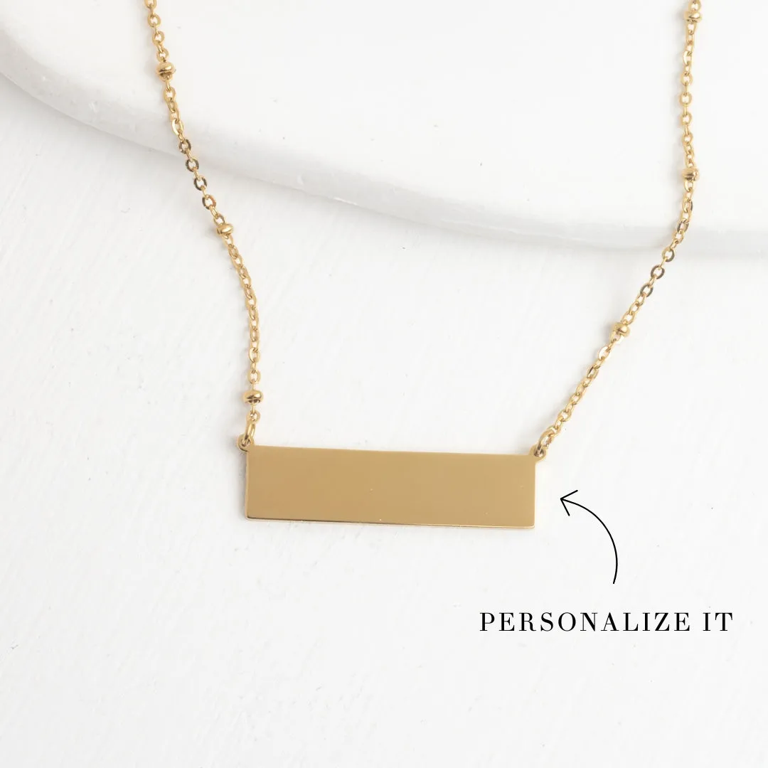 Engravable Gold Bar Necklace sold by Starfish Project
