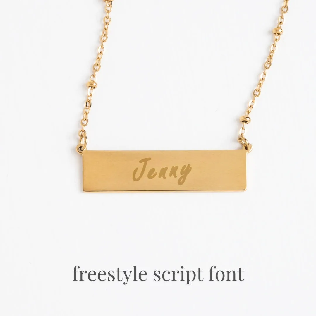 Engravable Gold Bar Necklace sold by Starfish Project product image thumbnail 3