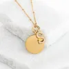 Engravable Round Pendant Gold Necklace sold by Starfish Project