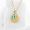 Engravable Round Pendant Gold Necklace sold by Starfish Project