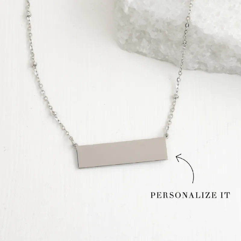 Engravable Silver Bar Necklace sold by Starfish Project