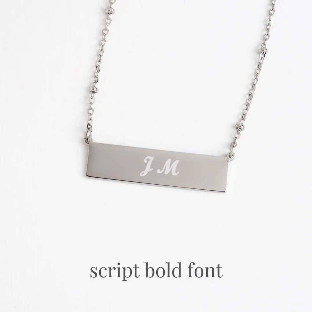 Engravable Silver Bar Necklace sold by Starfish Project product image thumbnail 5