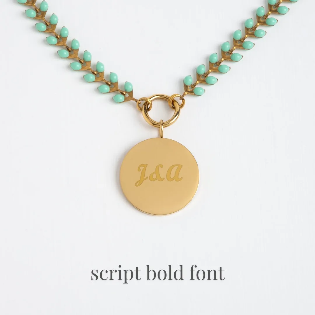 Engravable Seeds of Hope Chain in Mint with Round Pendant sold by Starfish Project product image thumbnail 3