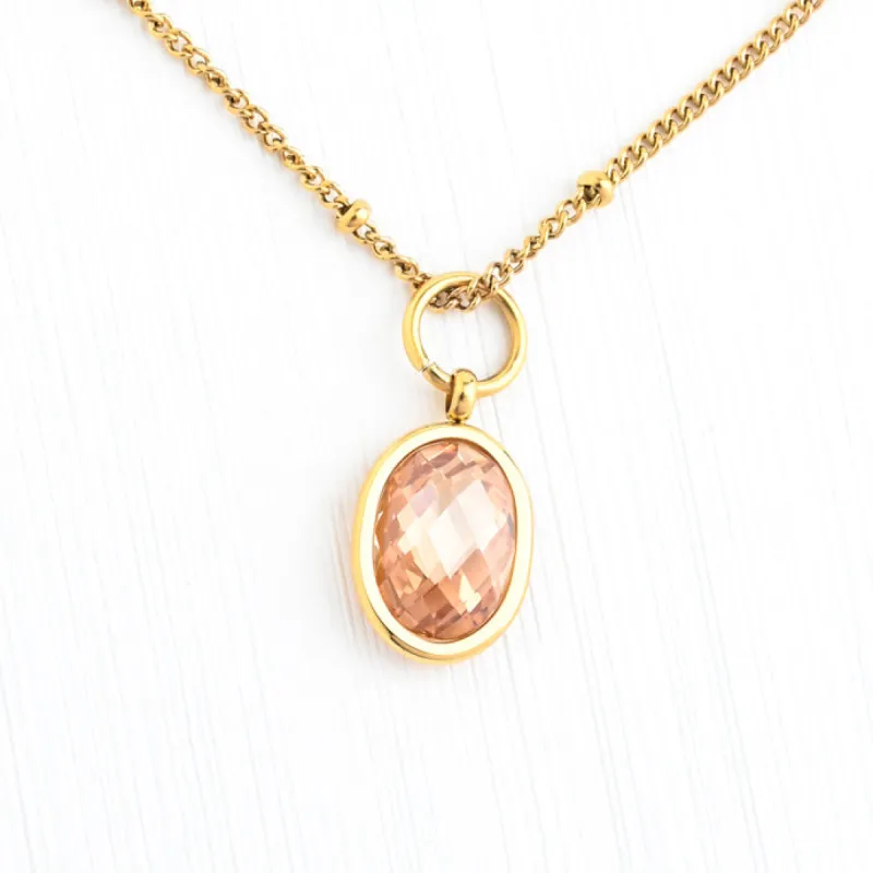 November Golden Amber Birthstone Crystal Pendant sold by Starfish Project