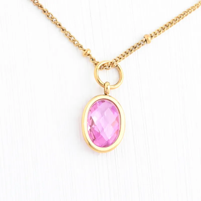 October Pink Birthstone Crystal Pendant sold by Starfish Project