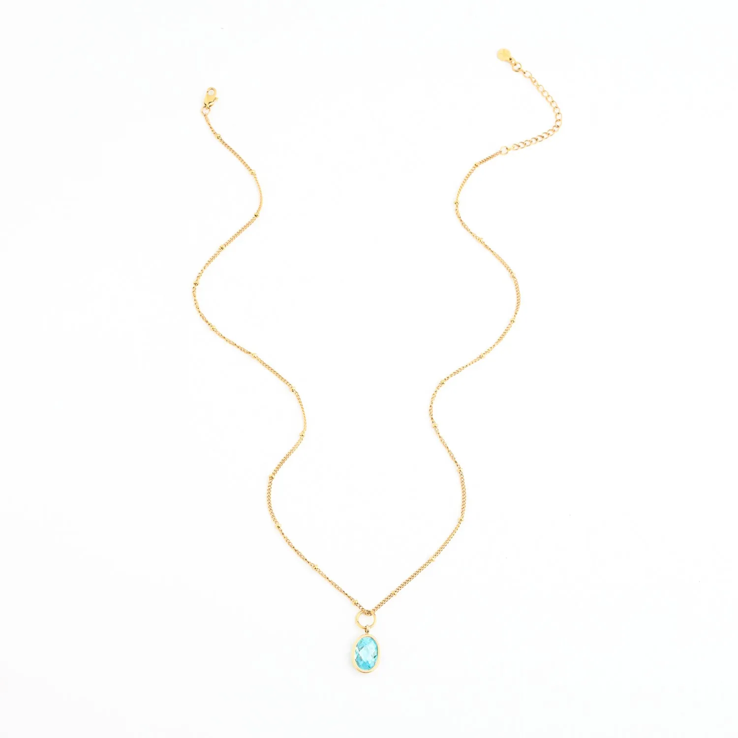 March Light Blue Birthstone Crystal Pendant sold by Starfish Project product image thumbnail 4