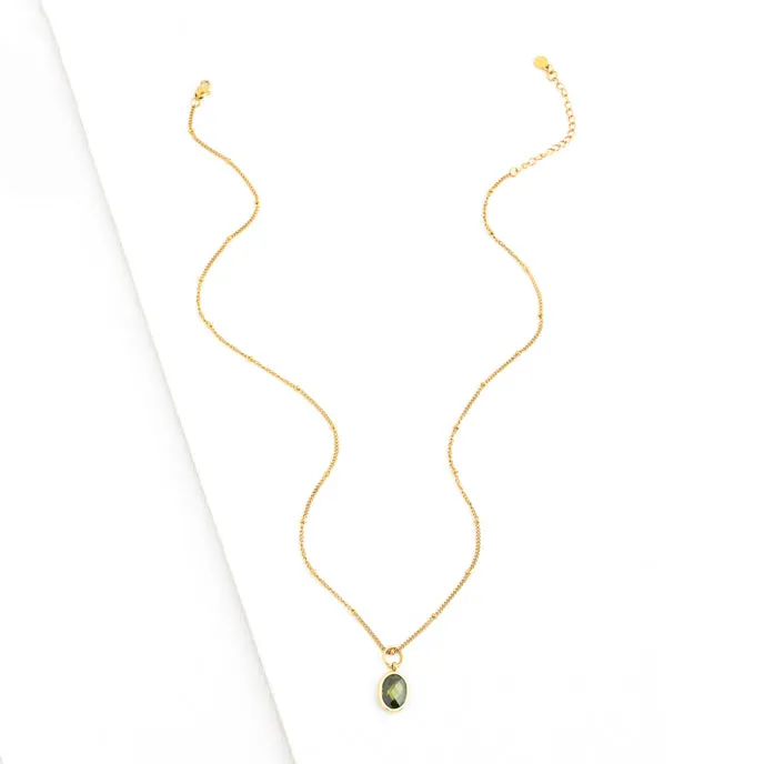 August Dark Green Birthstone Crystal Pendant sold by Starfish Project product image thumbnail 4