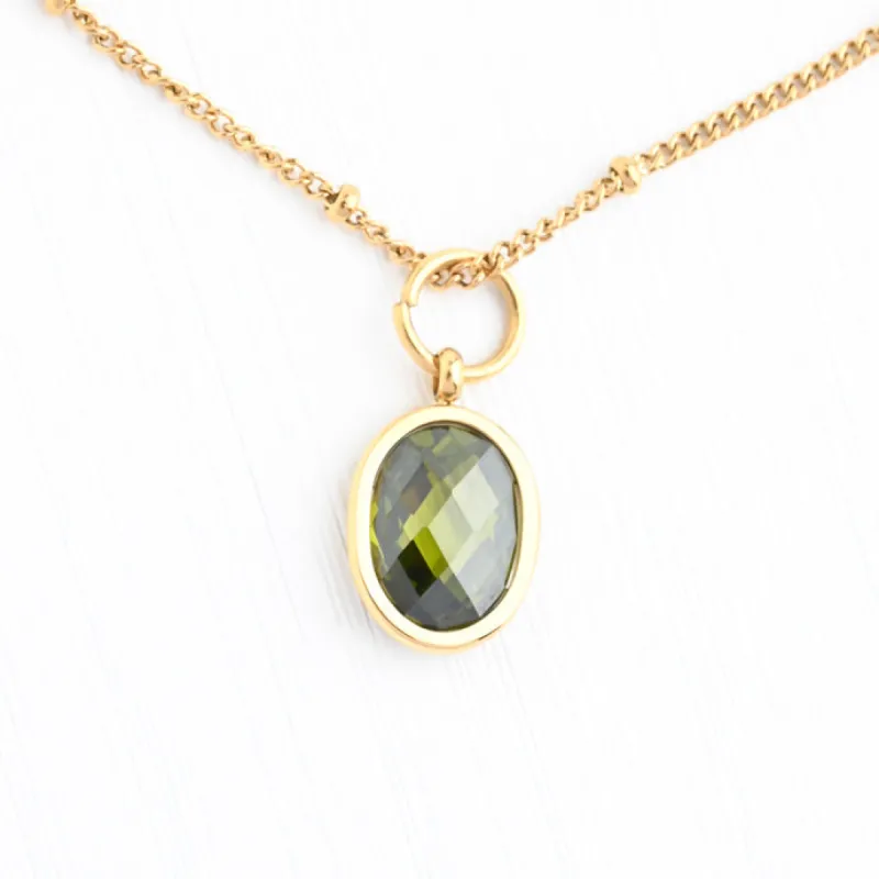 August Dark Green Birthstone Crystal Pendant sold by Starfish Project