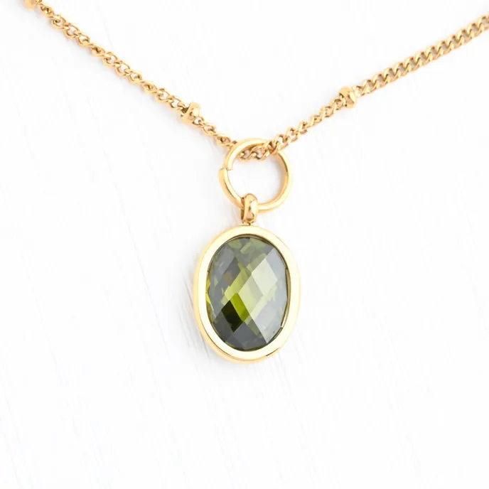 August Dark Green Birthstone Crystal Pendant sold by Starfish Project
