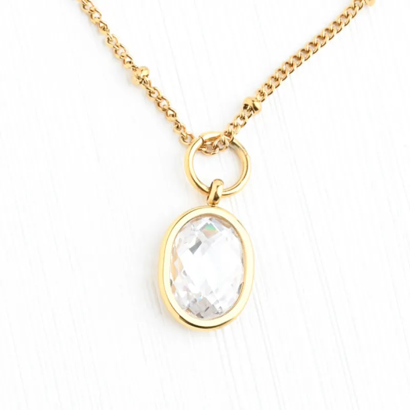 April Clear Birthstone Crystal Pendant sold by Starfish Project