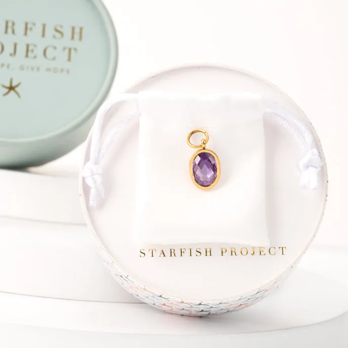 February Dark Purple Birthstone Crystal Pendant sold by Starfish Project product image thumbnail 3