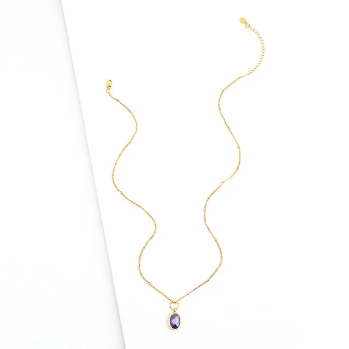 February Dark Purple Birthstone Crystal Pendant sold by Starfish Project product image thumbnail 4