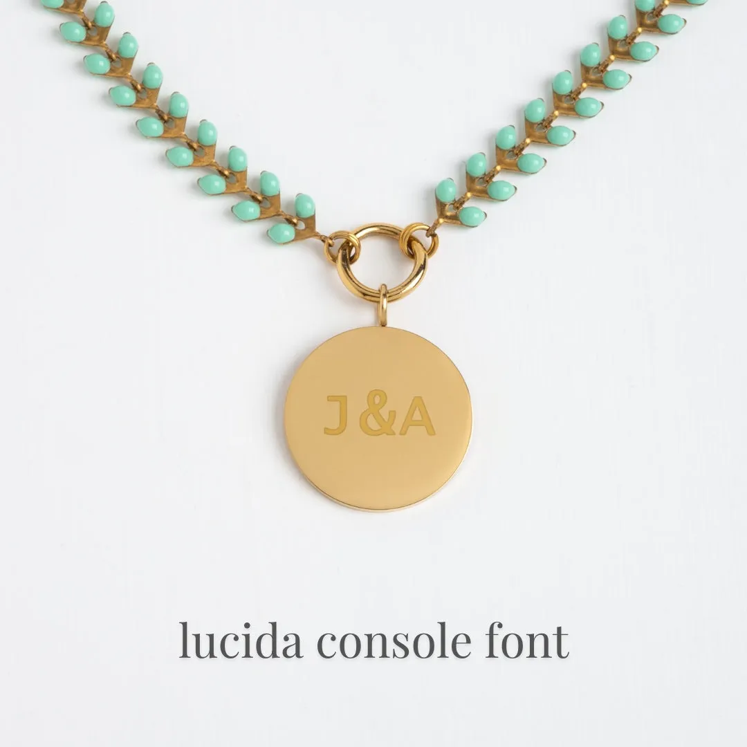 Engravable Round Pendant on Seeds of Hope Chain in Mint sold by Starfish Project product image thumbnail 3