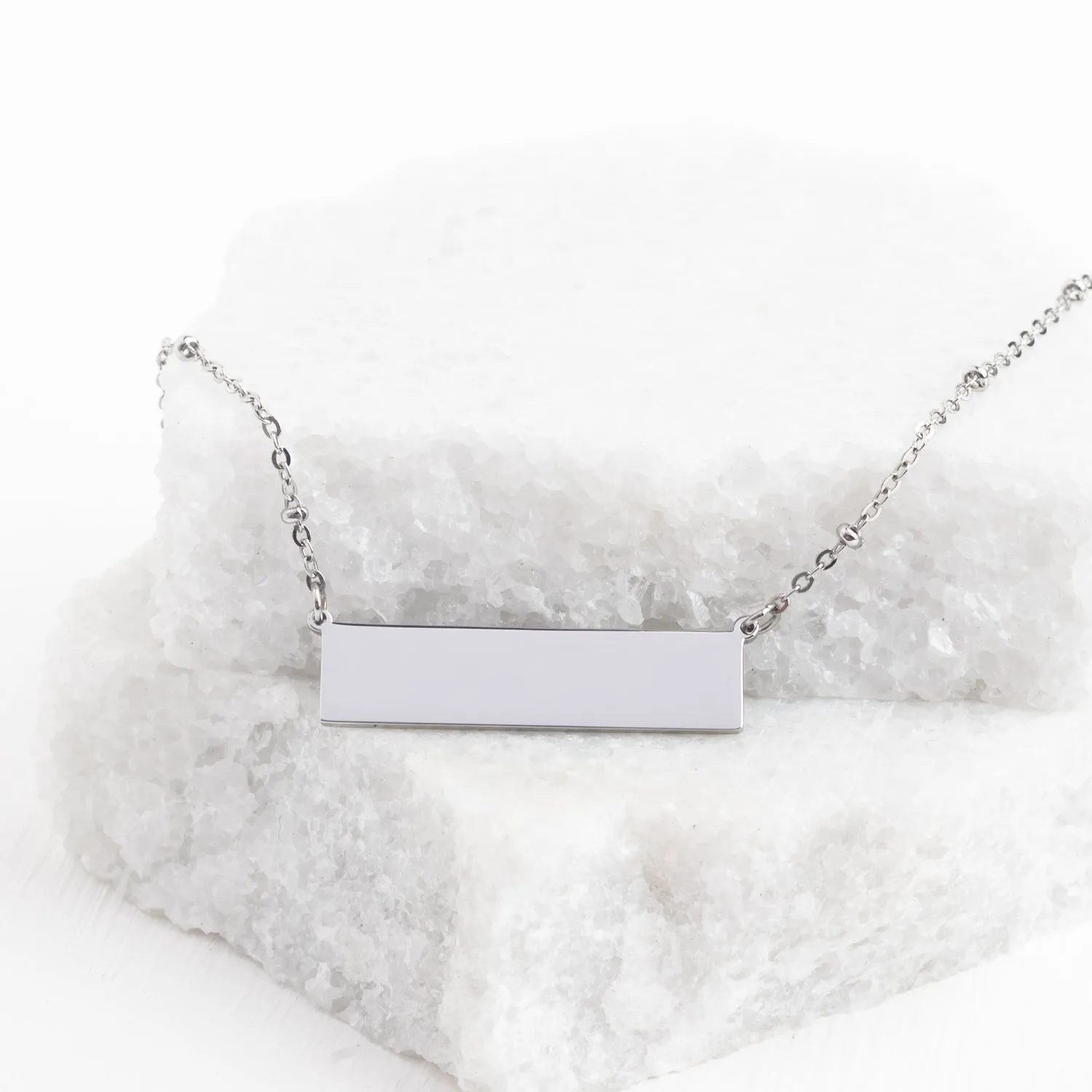 Engravable Silver Bar Necklace sold by Starfish Project product image thumbnail 5
