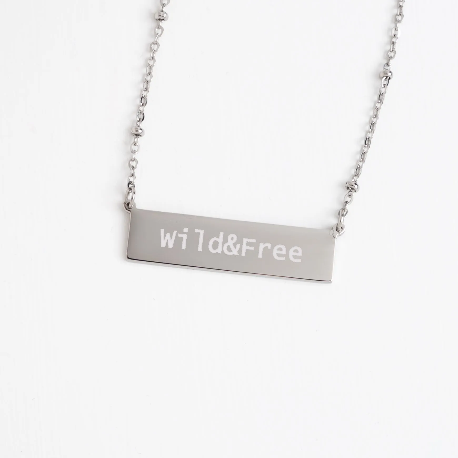 Engravable Silver Bar Necklace sold by Starfish Project product image thumbnail 2
