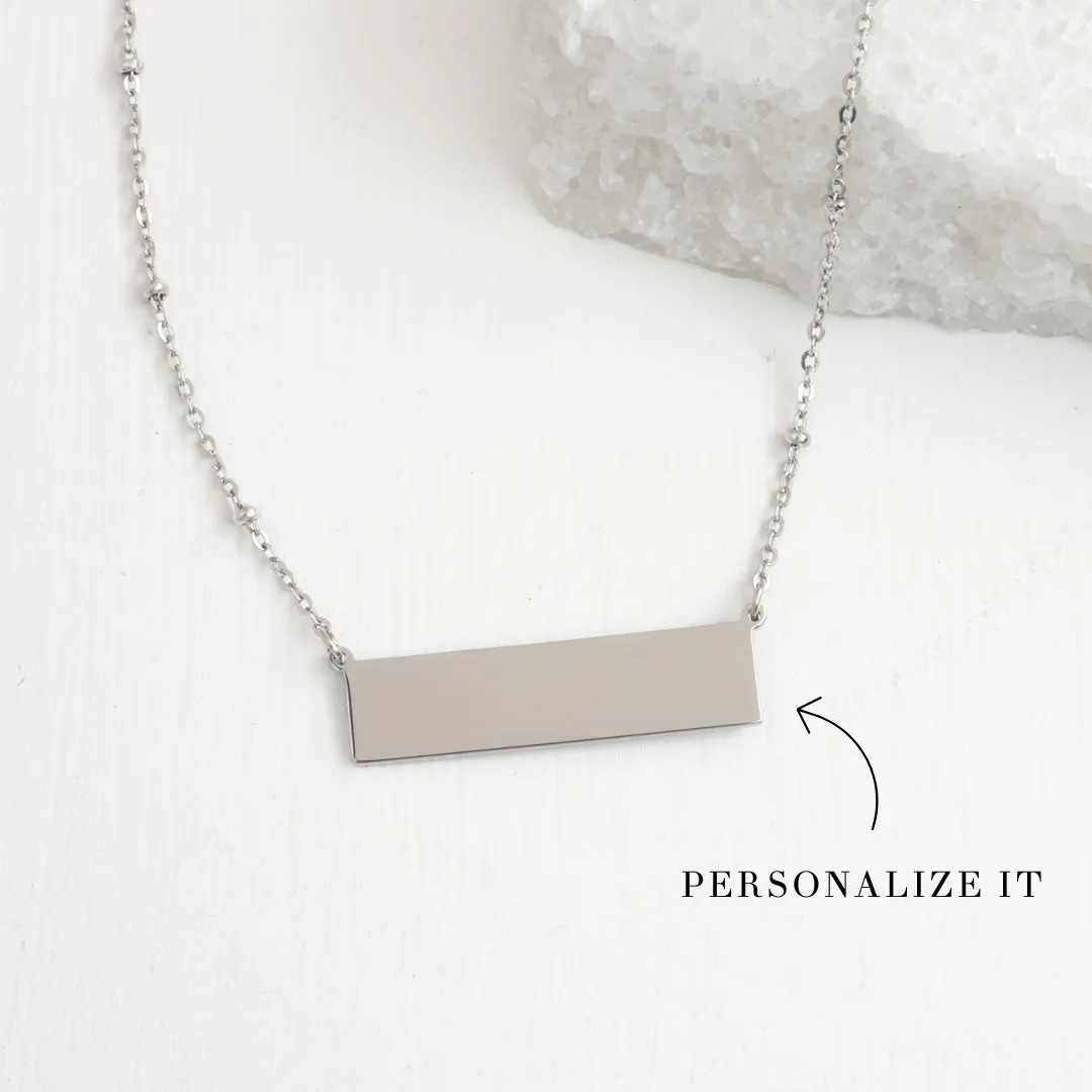 Engravable Silver Bar Necklace sold by Starfish Project