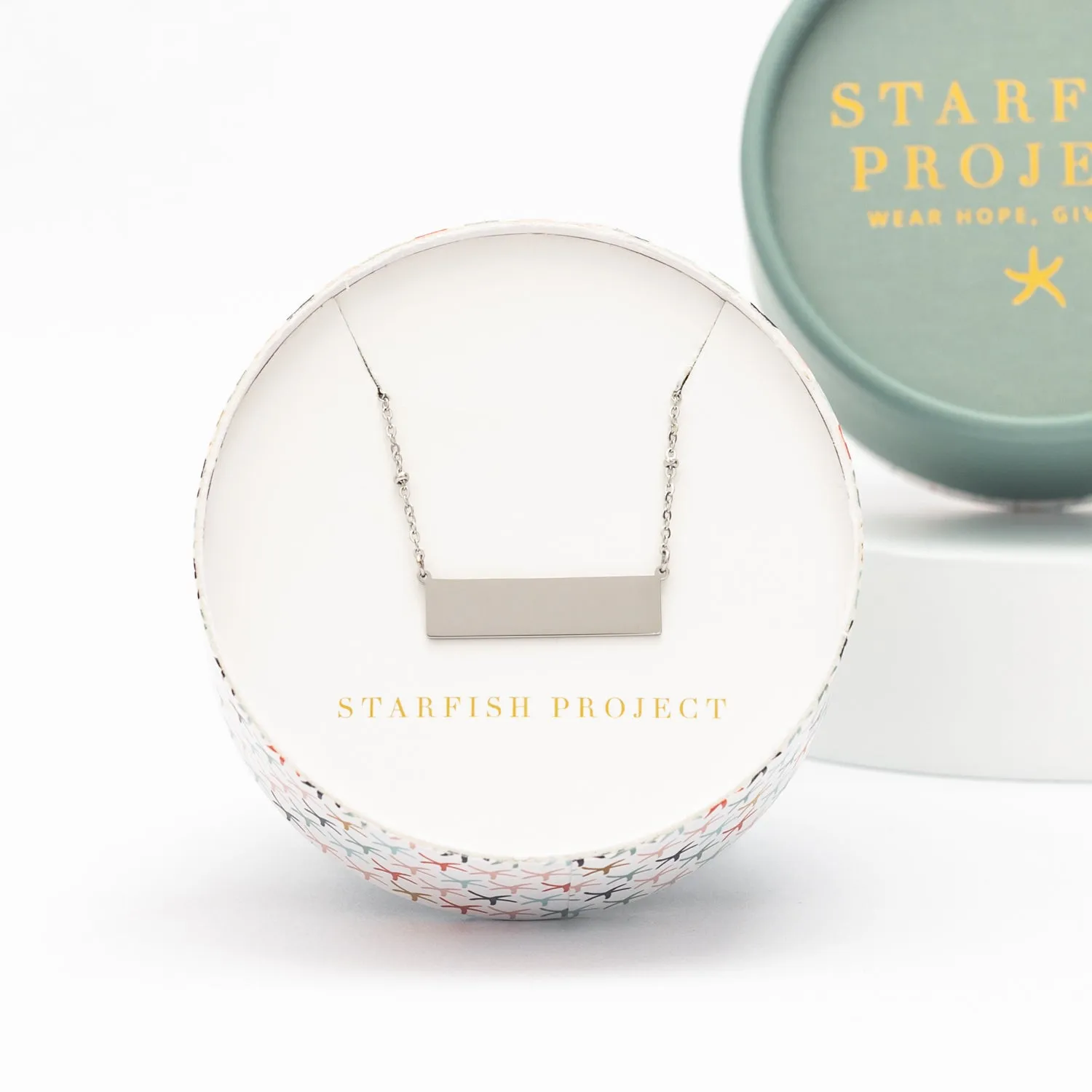 Engravable Silver Bar Necklace sold by Starfish Project product image thumbnail 4