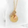 Engravable Round Pendant Gold Necklace sold by Starfish Project