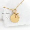 Engravable Round Pendant Gold Necklace sold by Starfish Project