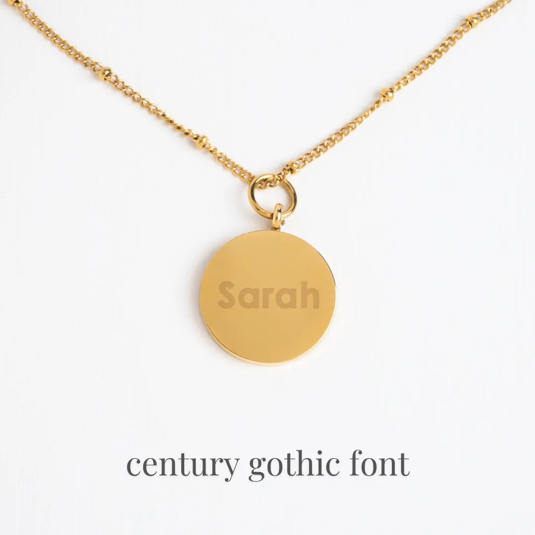Engravable Round Pendant Gold Necklace sold by Starfish Project product image thumbnail 2