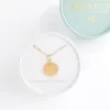 Engravable Round Pendant Gold Necklace sold by Starfish Project