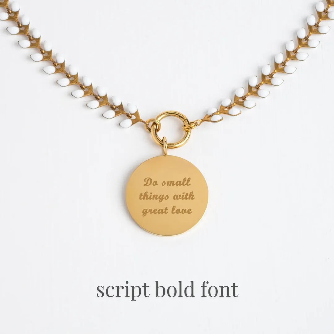 Engravable Round Pendant on Seeds of Hope Chain in Ivory sold by Starfish Project product image thumbnail 2