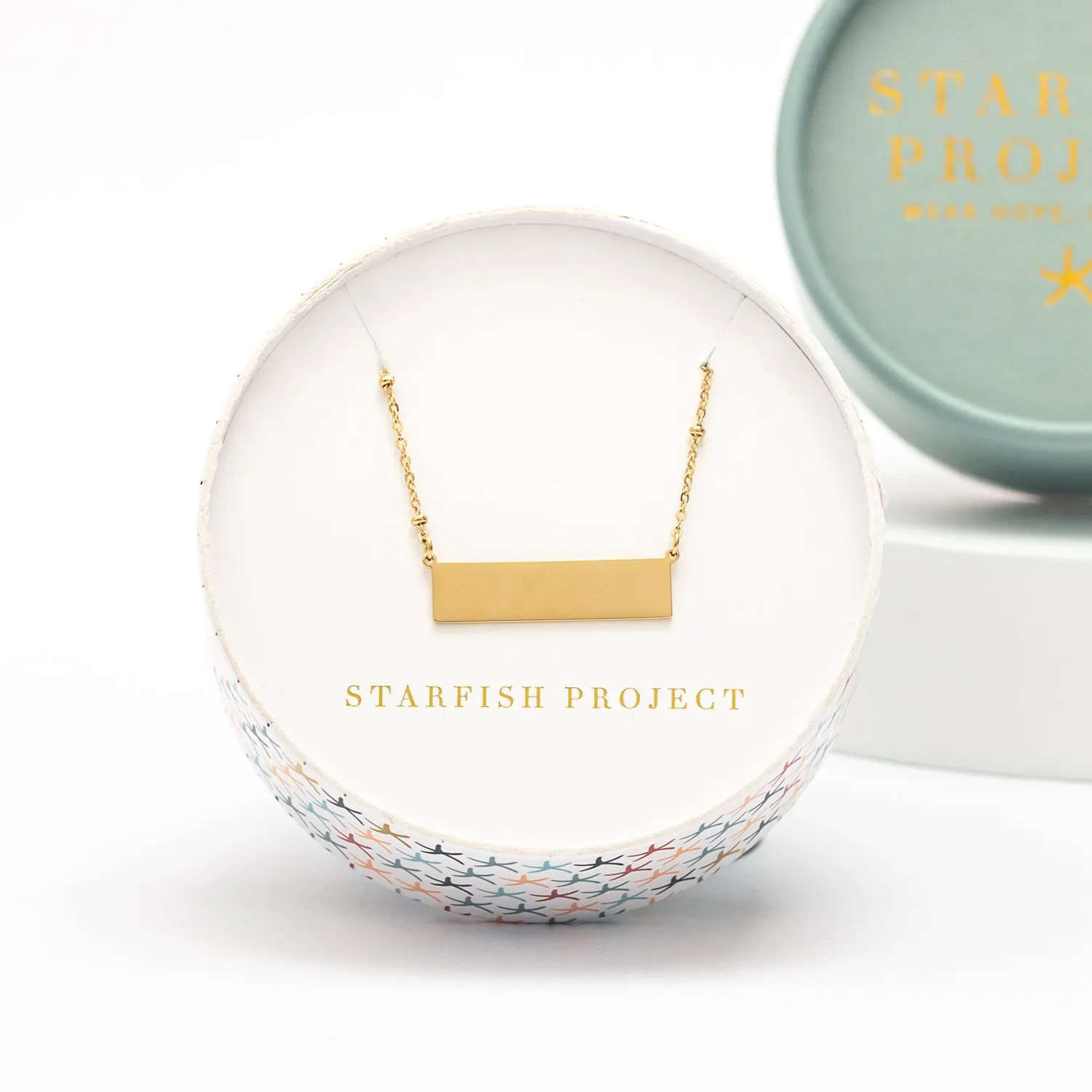 Engravable Gold Bar Necklace sold by Starfish Project product image thumbnail 4