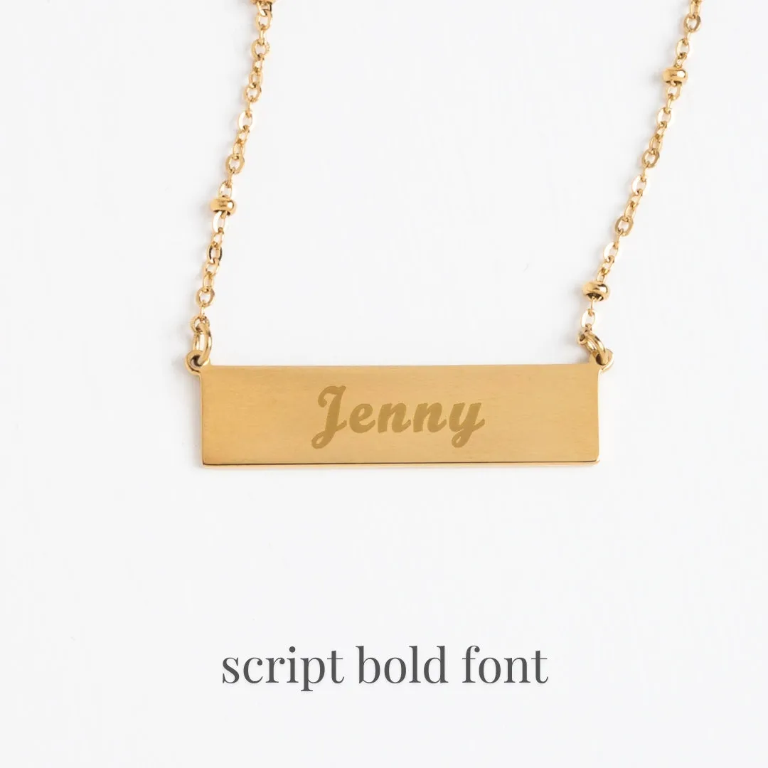 Engravable Gold Bar Necklace sold by Starfish Project product image thumbnail 2