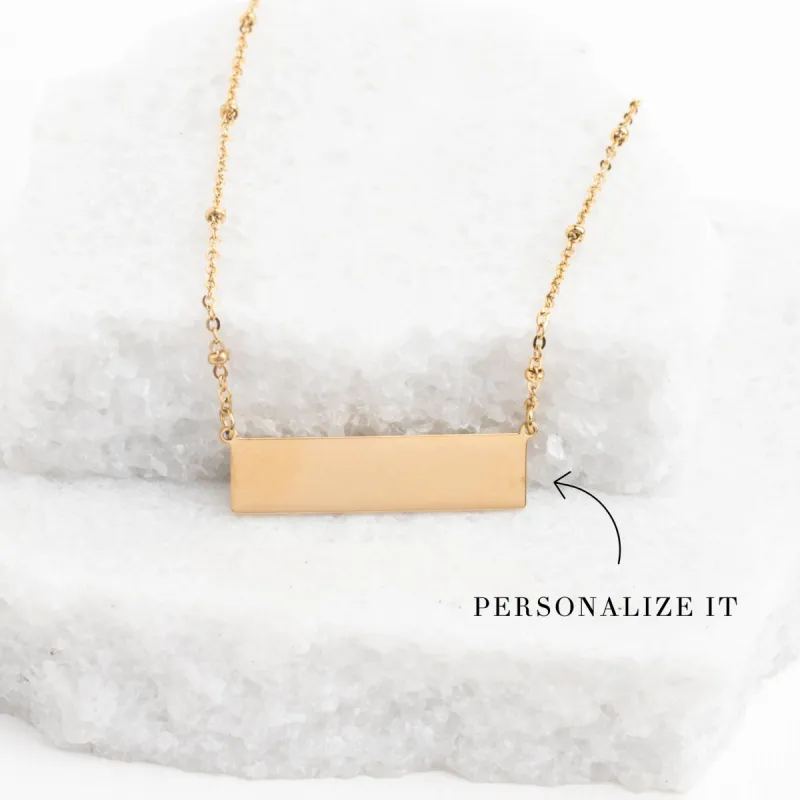 Engravable Gold Bar Necklace sold by Starfish Project