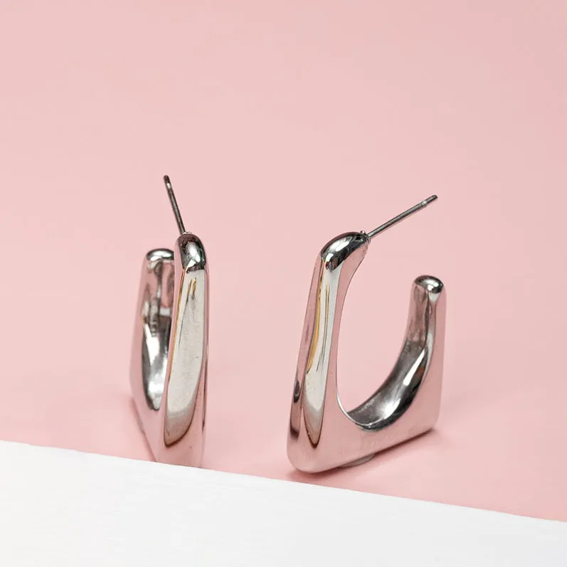 Geometric Hoops in Silver sold by Starfish Project product image thumbnail 4