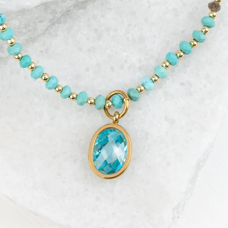 Turquoise Beaded Charm Necklace sold by Starfish Project