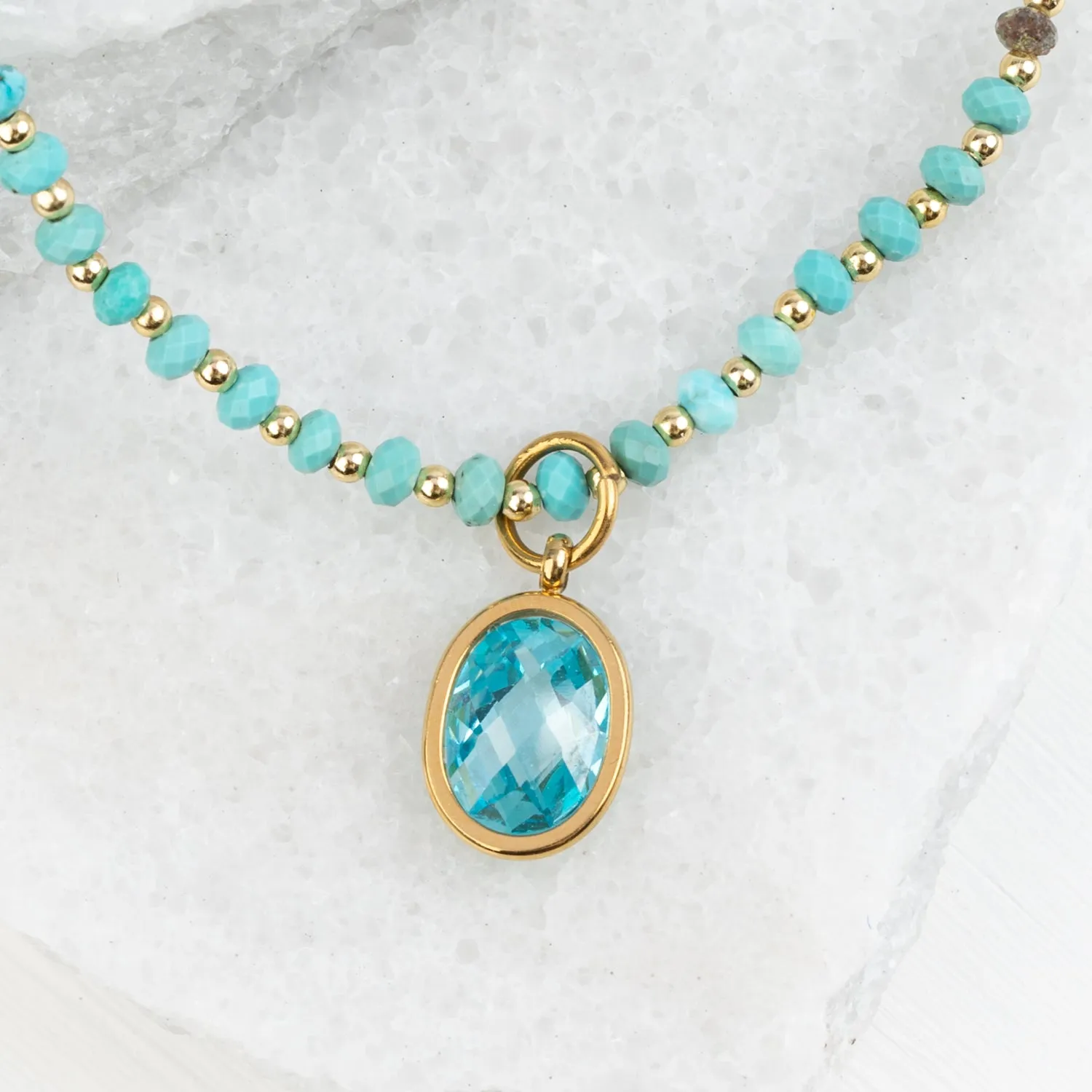 Turquoise Beaded Charm Necklace sold by Starfish Project