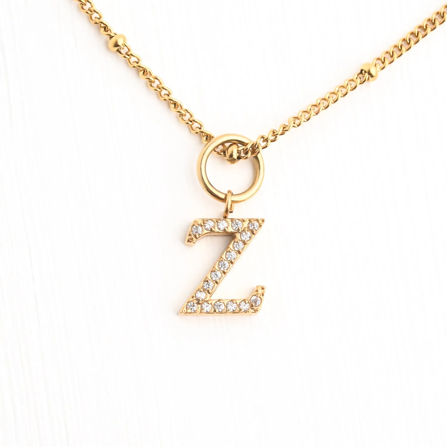 Z Initial Long Necklace sold by Starfish Project