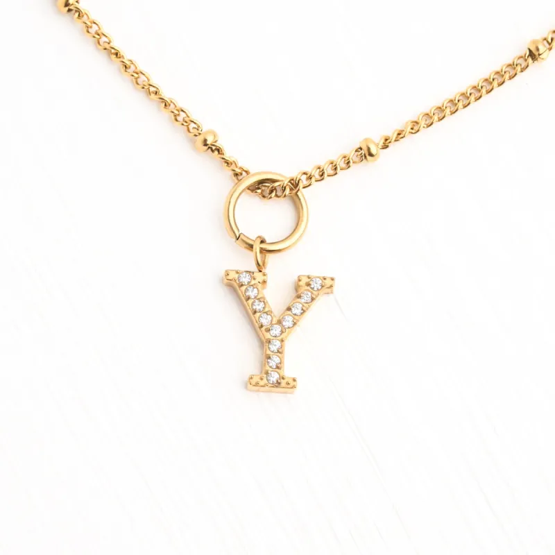 Y Initial Long Necklace sold by Starfish Project