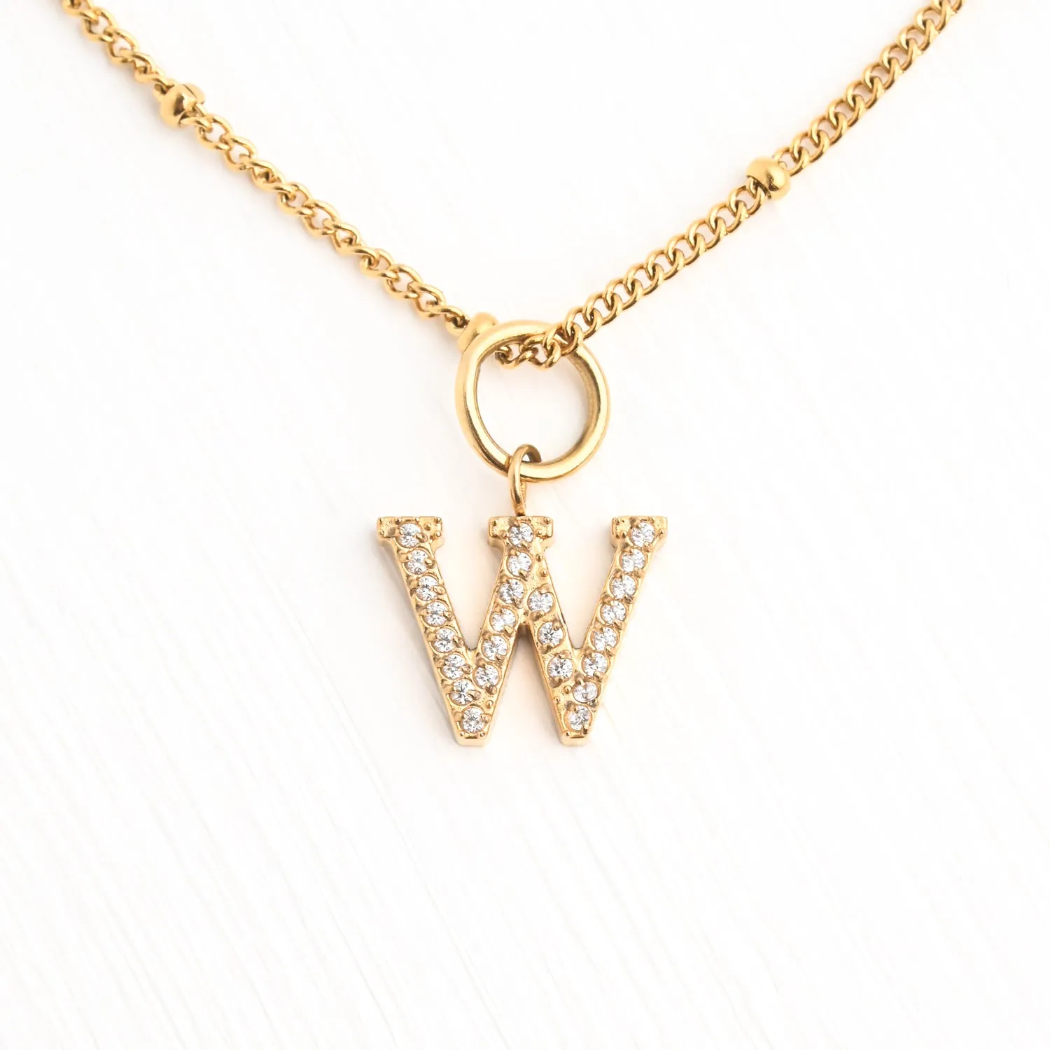 W Initial Long Necklace sold by Starfish Project