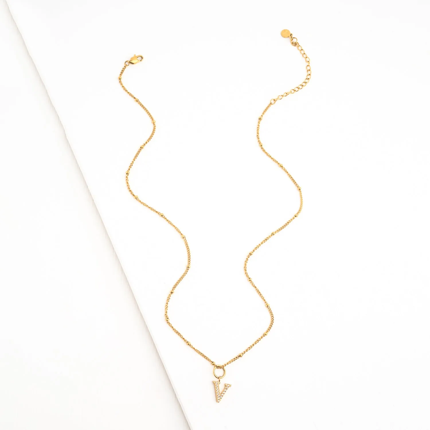V Initial Long Necklace sold by Starfish Project product image thumbnail 4