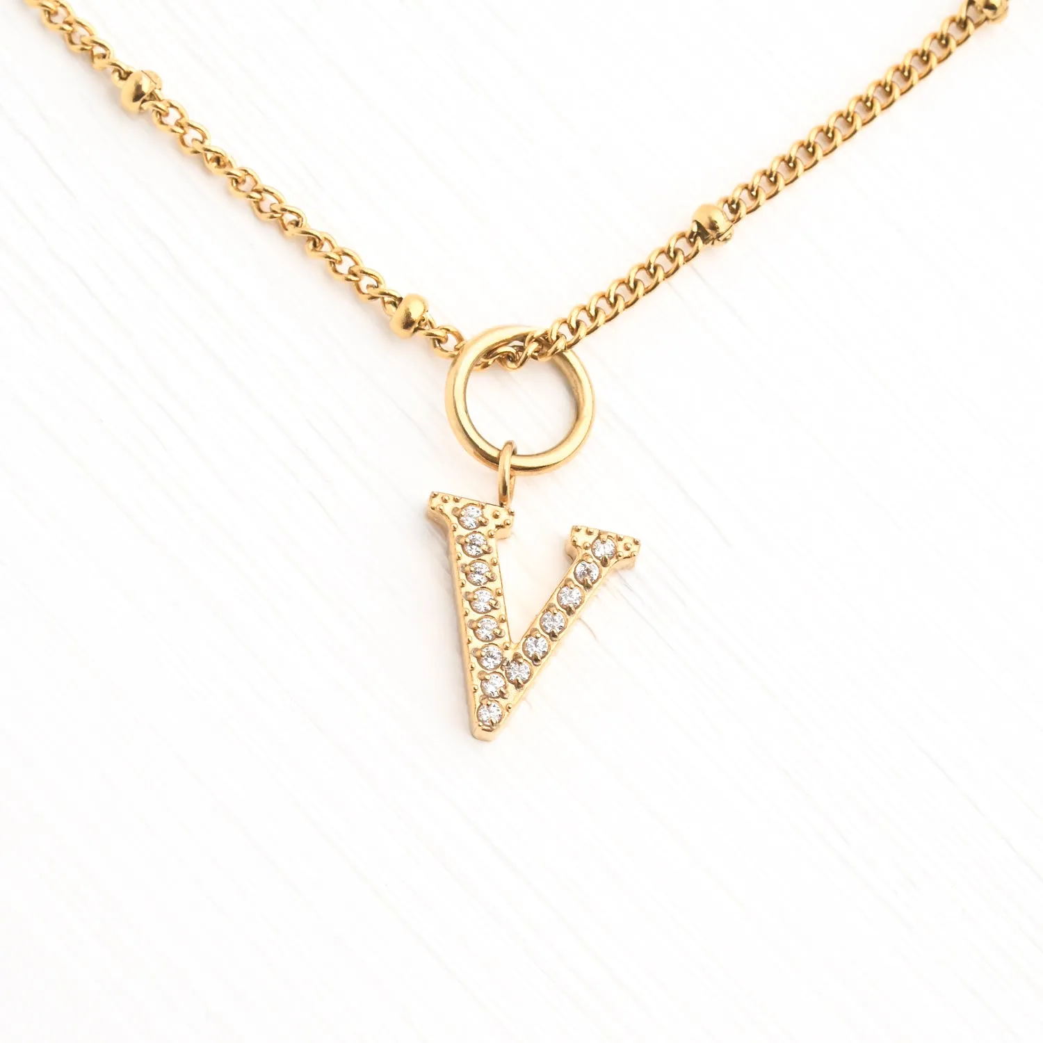 V Initial Long Necklace sold by Starfish Project