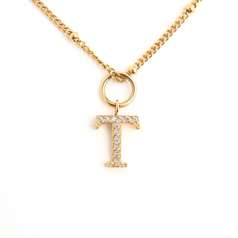 T Initial Long Necklace sold by Starfish Project