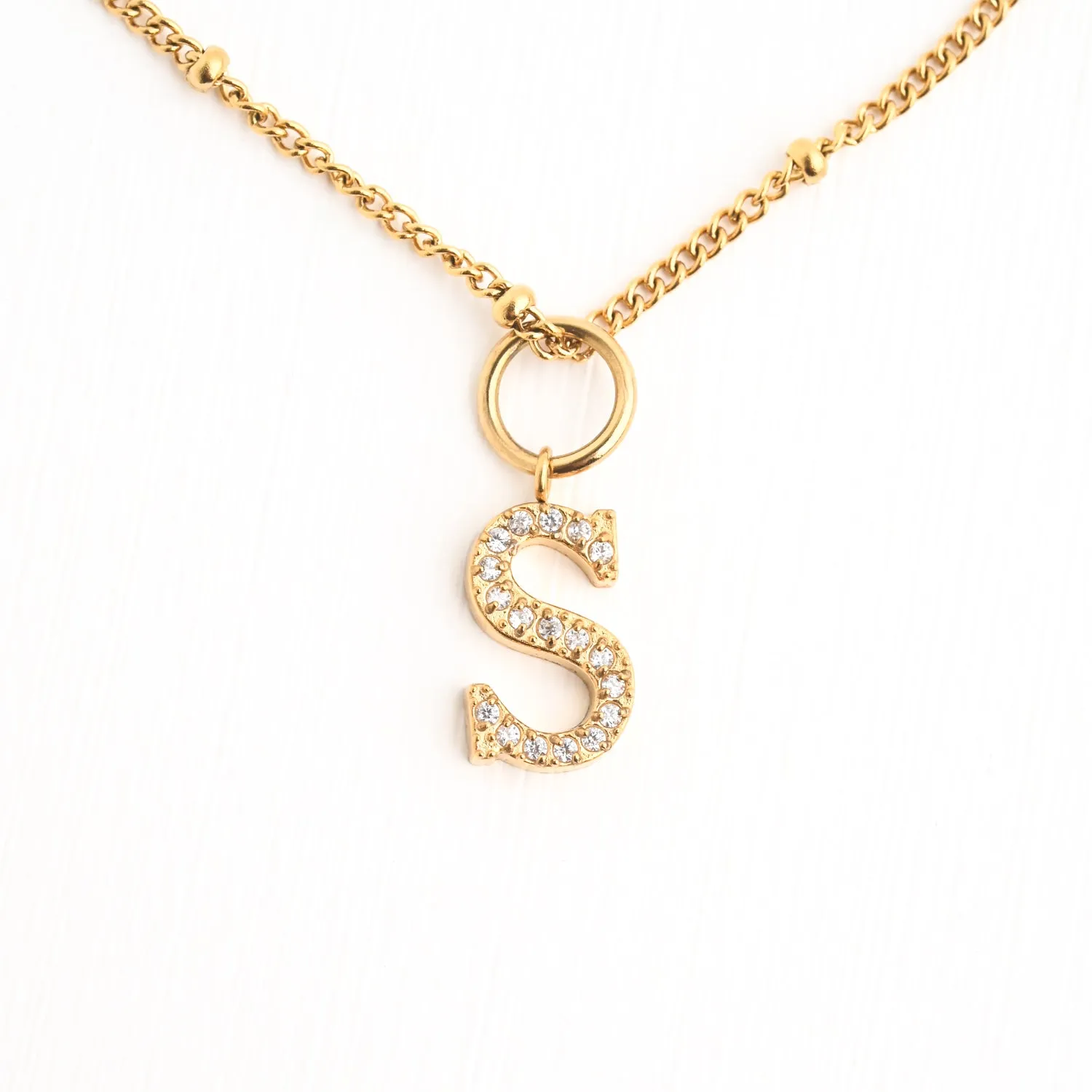 S Initial Long Necklace sold by Starfish Project
