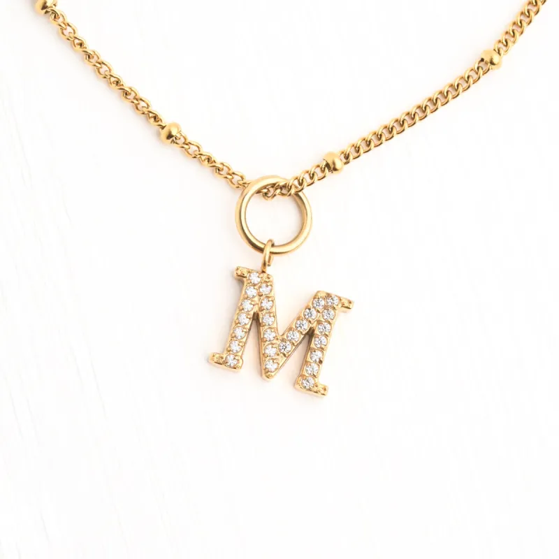M Initial Long Necklace sold by Starfish Project